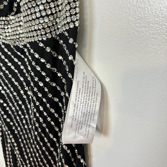 MAC DUGGAL Beaded One-Shoulder Column Gown in Black Size US 12 - Picture 9 of 13